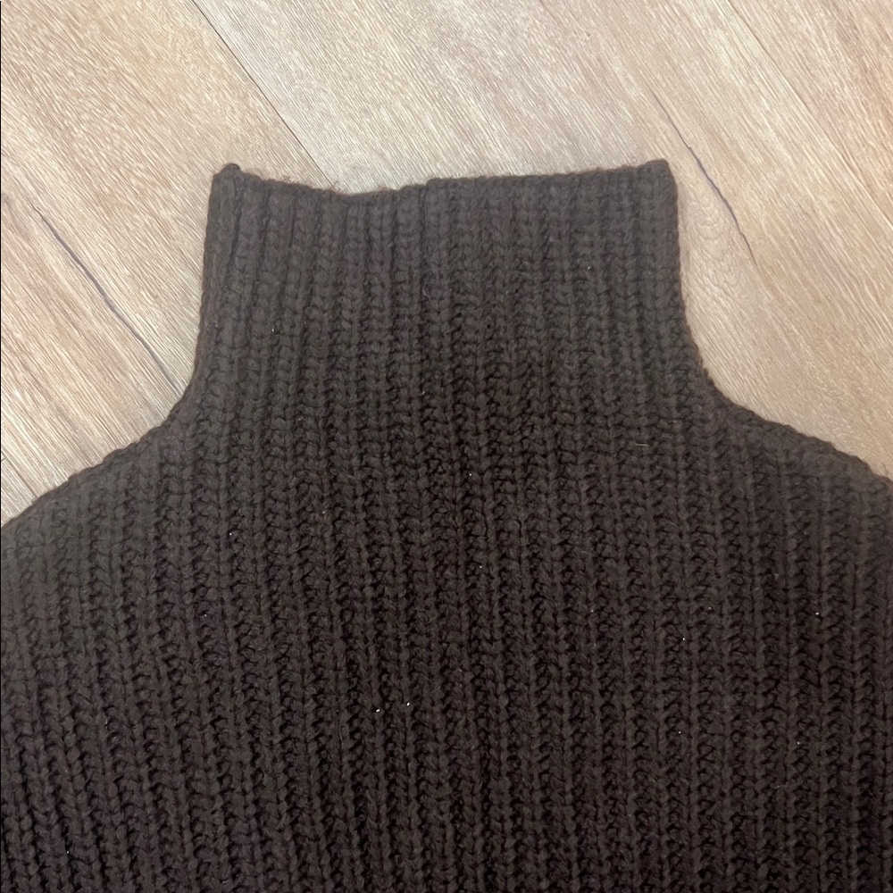 Brown Fringe mock neck sweater - Picture 3 of 5